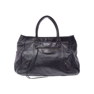 Balenciaga The Sunday Black Lambskin Mirror Bag